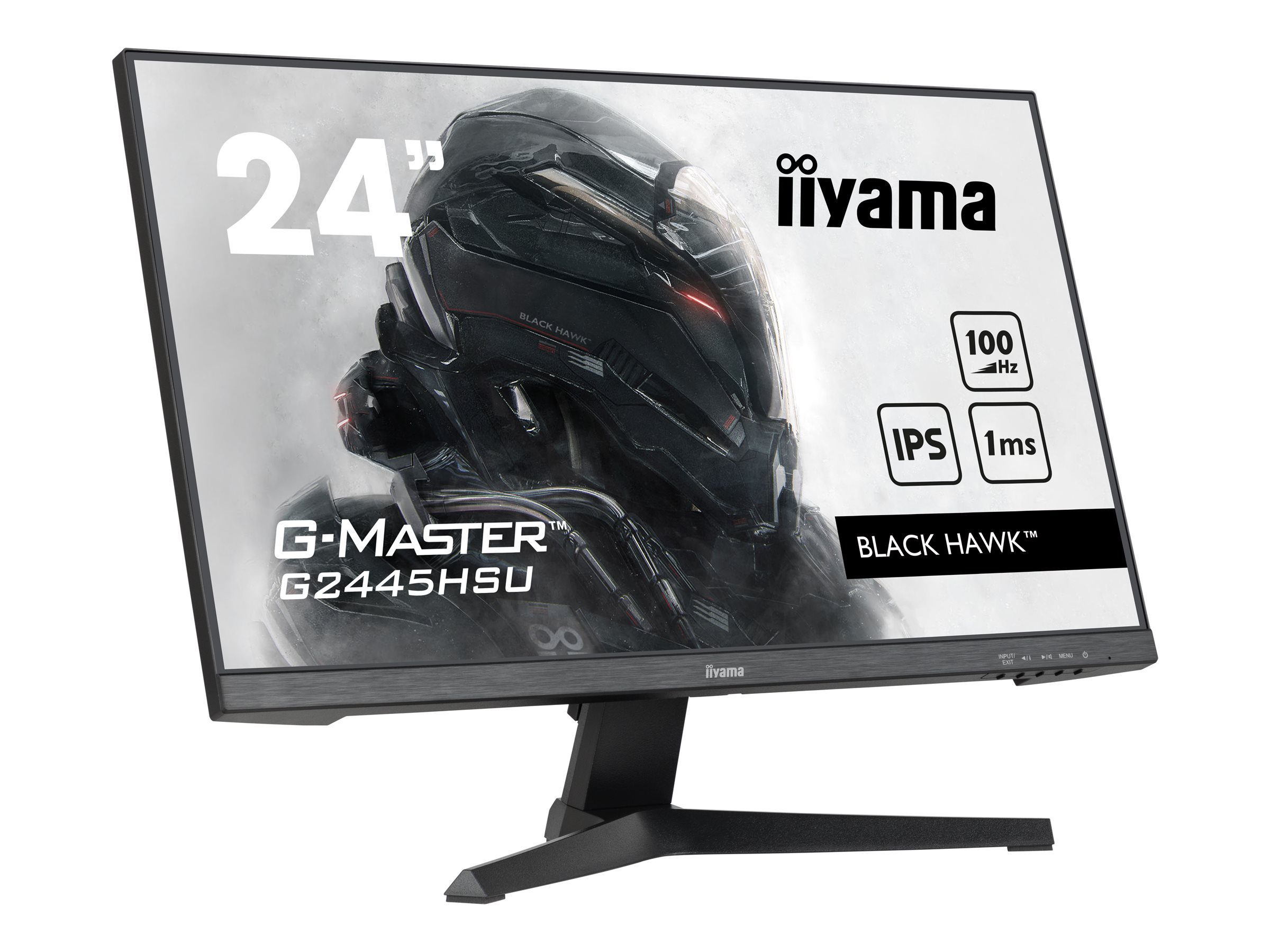 24" ETE IPS Gaming, G-Master Black Hawk, FreeSync, 1920x1080@100Hz, 250cd/m², HDMI, DisplayPort, 1ms MPRT, Speakers, USB-HUB 2x2.0,