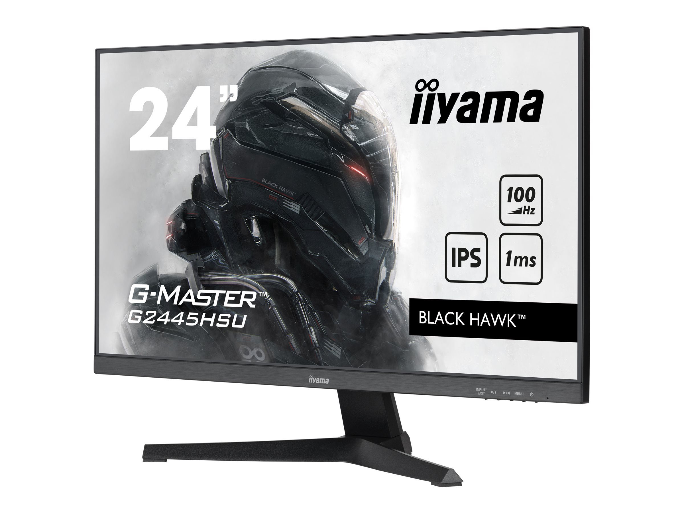 24" ETE IPS Gaming, G-Master Black Hawk, FreeSync, 1920x1080@100Hz, 250cd/m², HDMI, DisplayPort, 1ms MPRT, Speakers, USB-HUB 2x2.0,