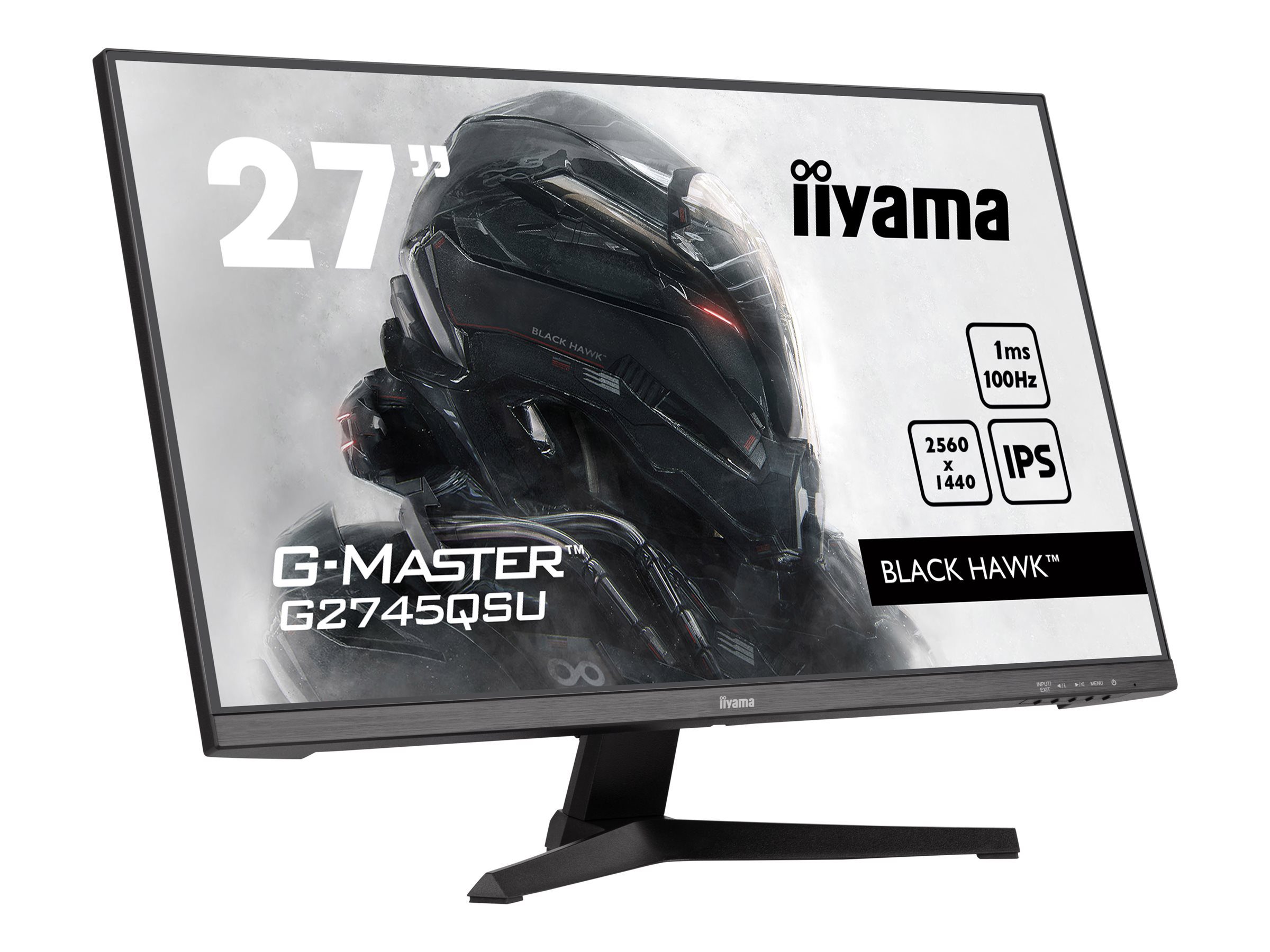 27" ETE IPS Gaming, G-Master Black Hawk, FreeSync, 2560x1440@100Hz, 250cd/m², HDMI, DisplayPort, 1ms (MPRT), Speakers, USB-HUB 2x 3.2, Black Tuner