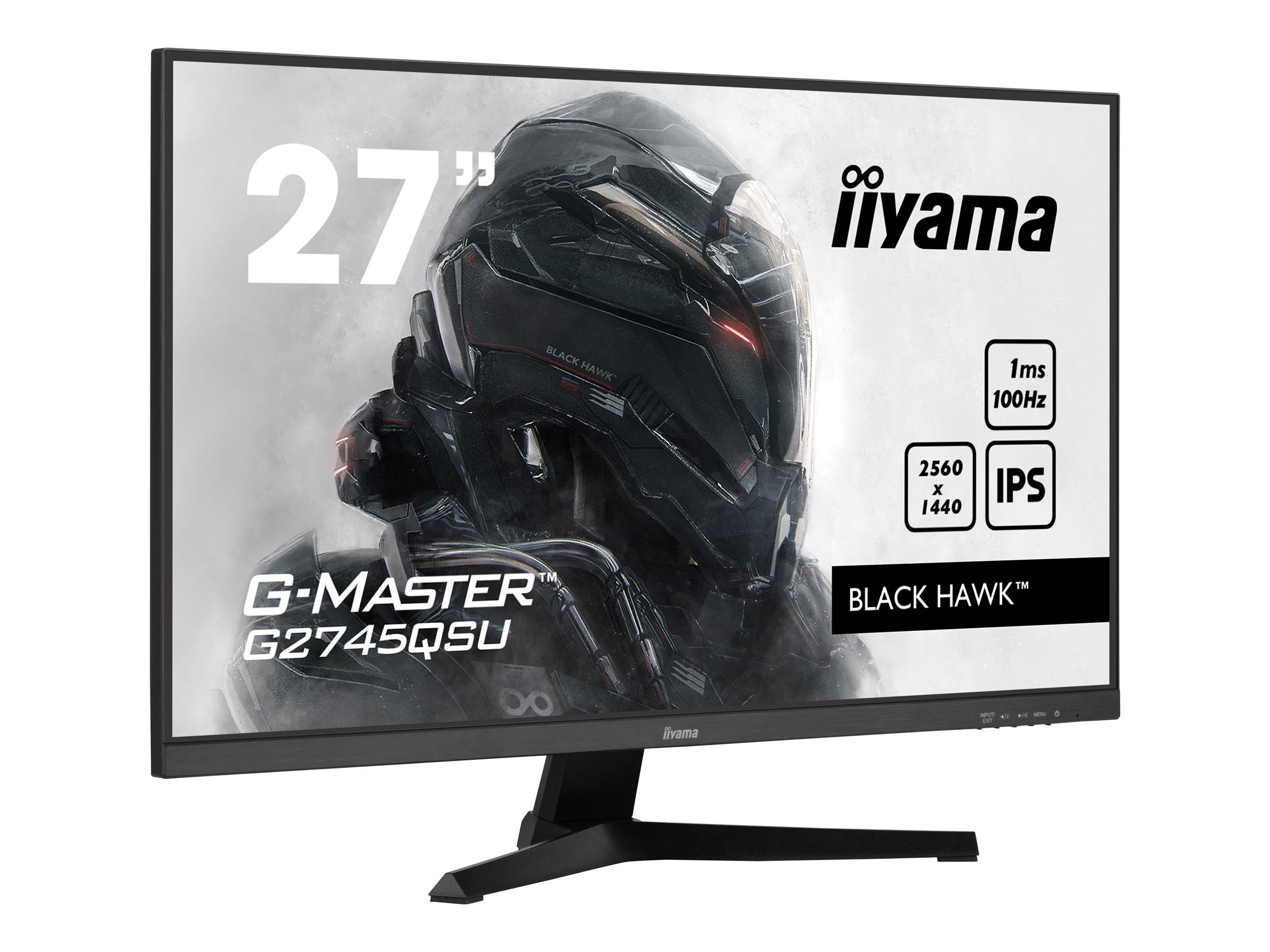 27" ETE IPS Gaming, G-Master Black Hawk, FreeSync, 2560x1440@100Hz, 250cd/m², HDMI, DisplayPort, 1ms (MPRT), Speakers, USB-HUB 2x 3.2, Black Tuner