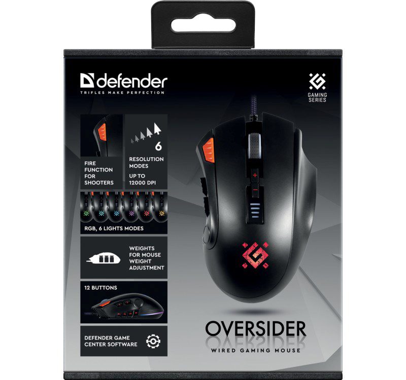 MOUSE DEFENDER GM-917 OVERSIDER RGB OPTIC 12000dpi 12P