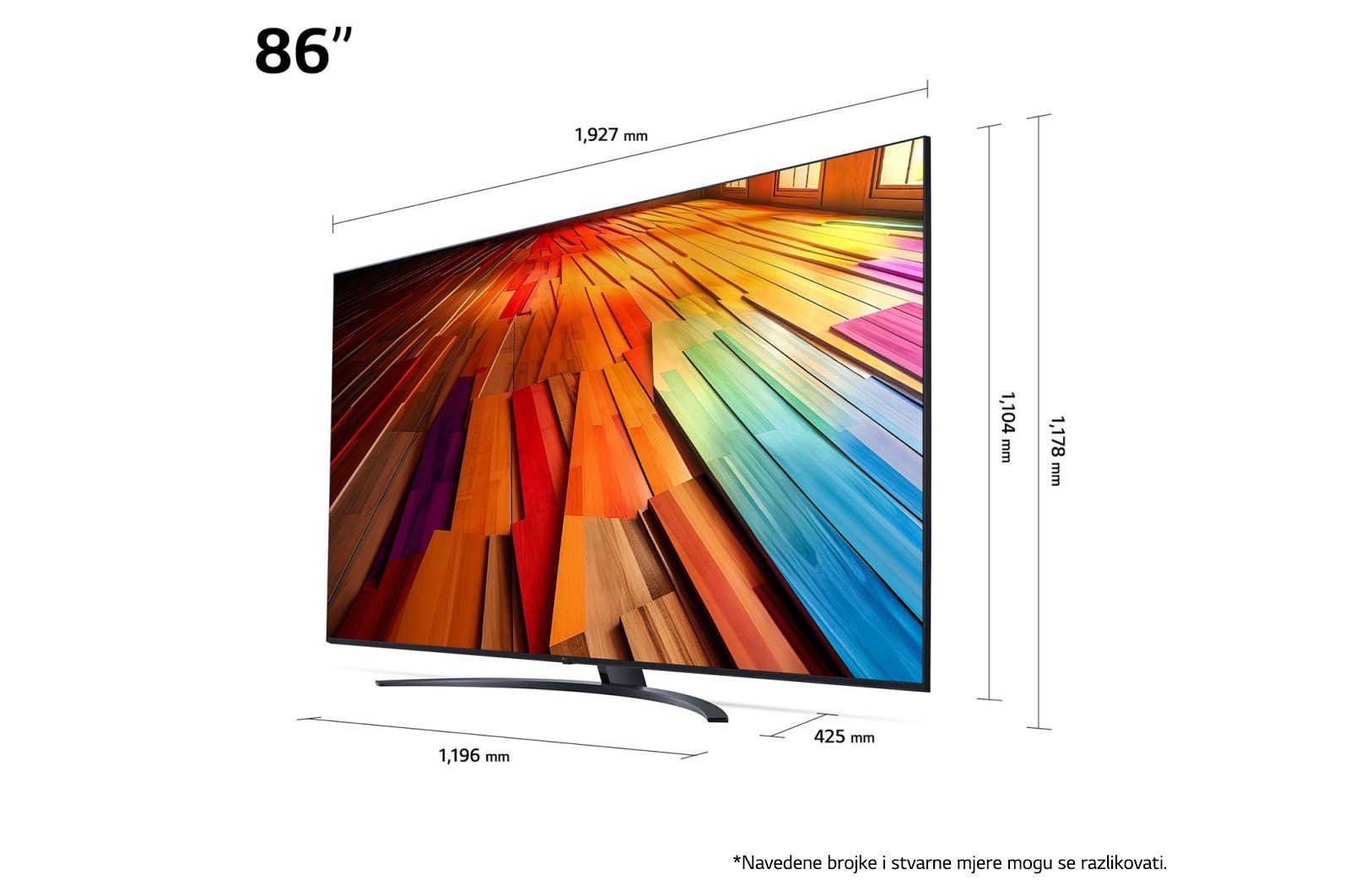 LG AI UT81 4K TV, 86UT81003LA, 86, Smart TV, webOS24, UHD, Black