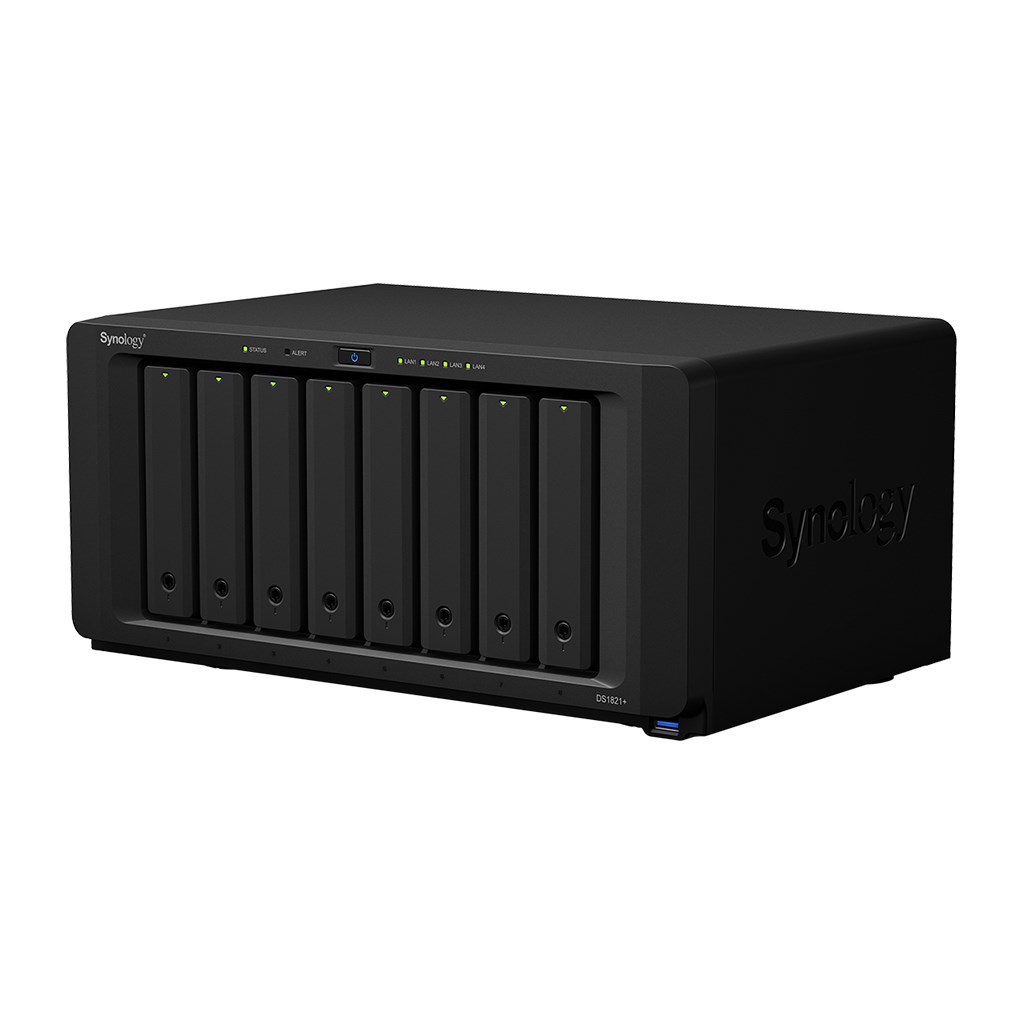 Synology, Tower NAS, DS1821+, Up to 8 HDD/SSD Hot-Swap, AMD Ryzen, Ryzen V1500B Quad Core, Processor frequency 2.2 GHz, 4 GB, DDR4