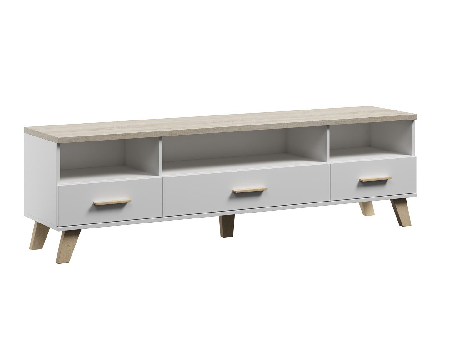 Cama RTV stand LOTTA 180cm white + sonoma oak