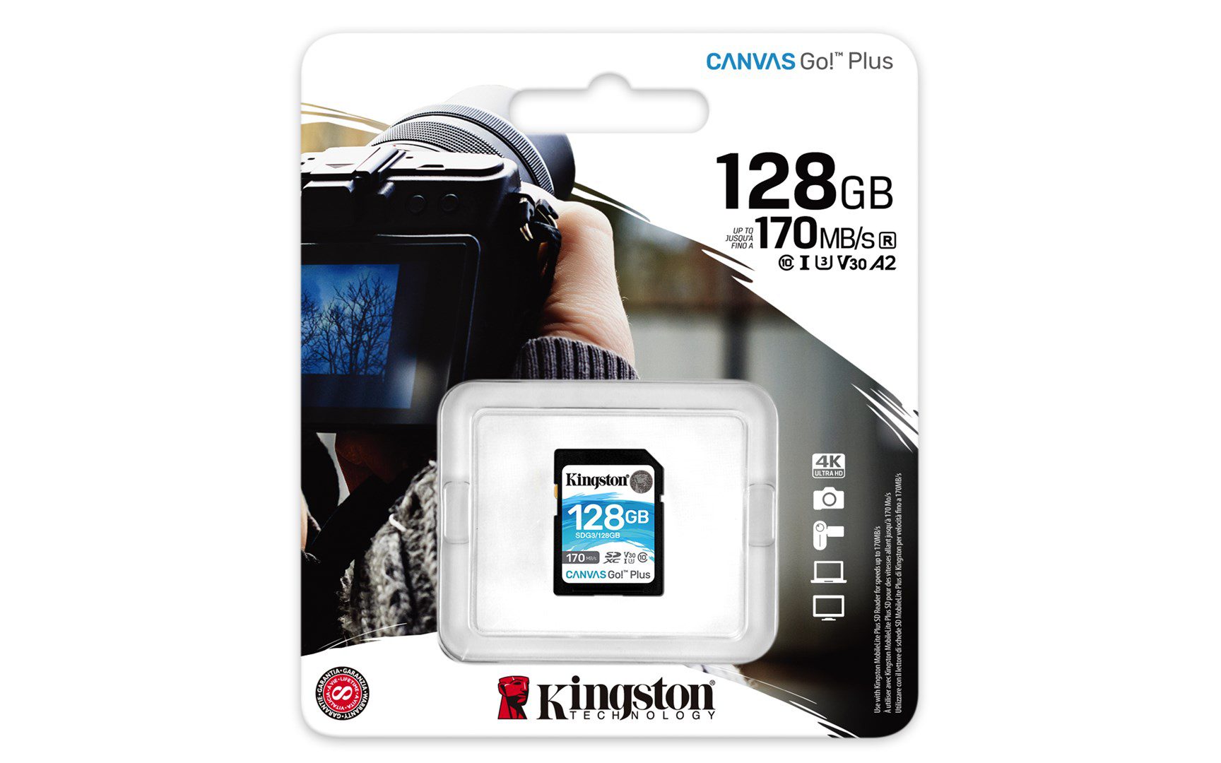 Kingston Technology Canvas Go! Plus 128 GB SD UHS-I Klass 10