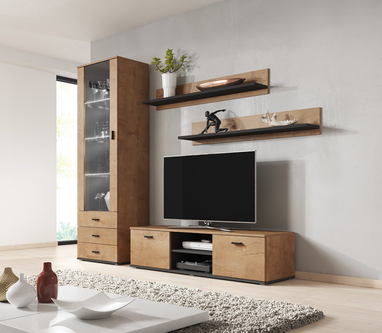 Cama TV stand SOHO 140 lefkas oak/black