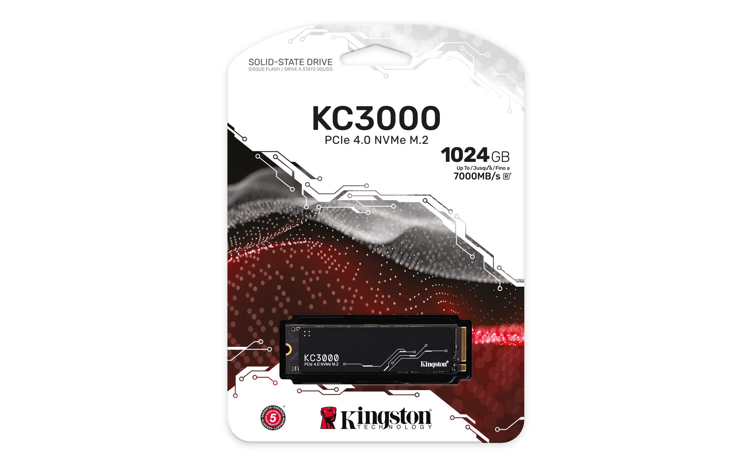 KINGSTON  KC3000 1024GB SSD, M.2 2280, PCIe 4.0 NVMe, Read/Write 7000/6000MB/s, Random Read/Write: 900K/1000K IOPS