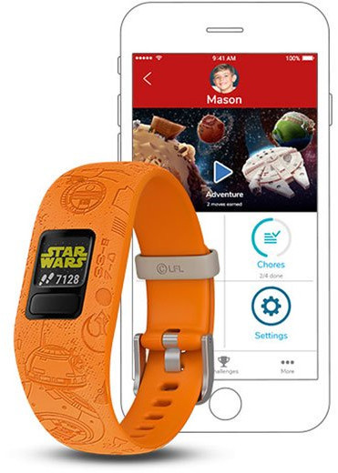 Garmin  aktiivsusmonitor lastele Vivofit Jr. 2 Star Wars Light Side, reguleeritav