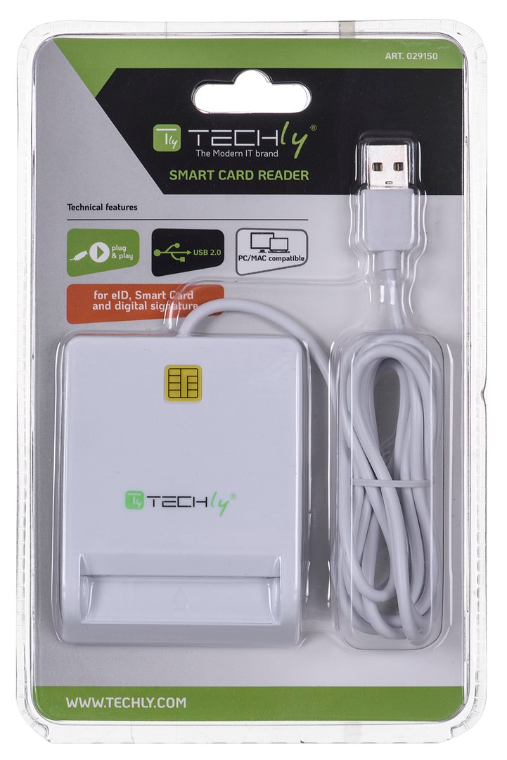 Techly Compact /Writer USB2.0 White I-CARD CAM-USB2TY smart card reader Indoor