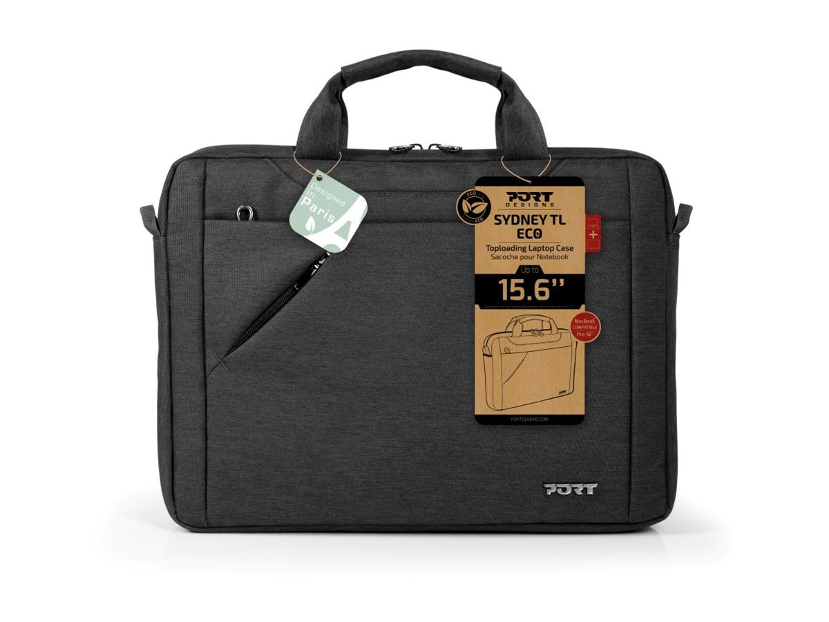 PORT DESIGNS, ECO SYDNEY, Fits up to size 15.6 ", Laptop Case, Black, Shoulder strap