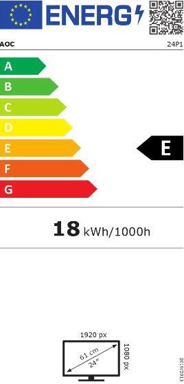 AOC P1 24P1 PC lamekuvar 60,5 cm (23.8") 1920 x 1080 pikslit Full HD LED Must