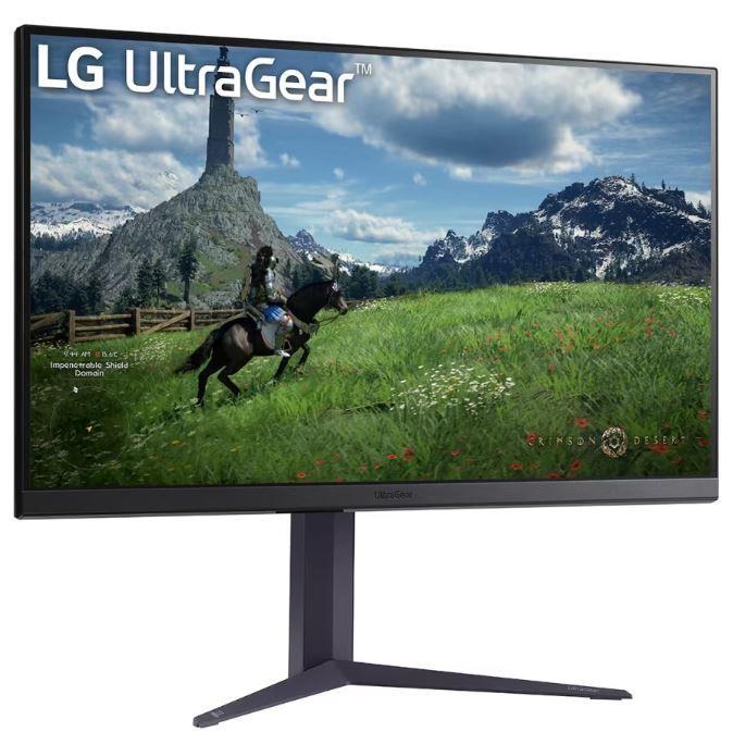 LG  Monitor, 27", Panel IPS, 2560x1440, 16:9, 180Hz, 1 ms, Pivot, Height adjustable, Tilt, Colour Black, 27GS85Q-B