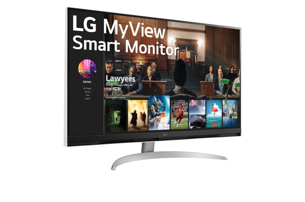 LG  Monitor, MyView 32'', 31.5", Smart/4K, Panel VA, 3840x2160, 16:9, 5 ms, Speakers, Tilt, Colour White, 32SQ700S-W