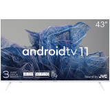 43', UHD, Android TV 11, White, 3840x2160, 60 Hz, Sound by JVC, 2x12W, 53 kWh/1000h, BT5.1, HDMI ports 4, 24 months