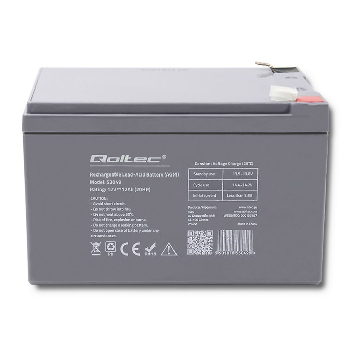 QOLTEC AGM battery 12V 12Ah