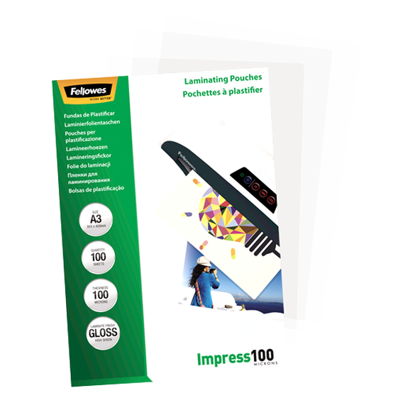 FELLOWES LAMINATOR POUCH GLOSSY/A3 100 100PCS 5351205