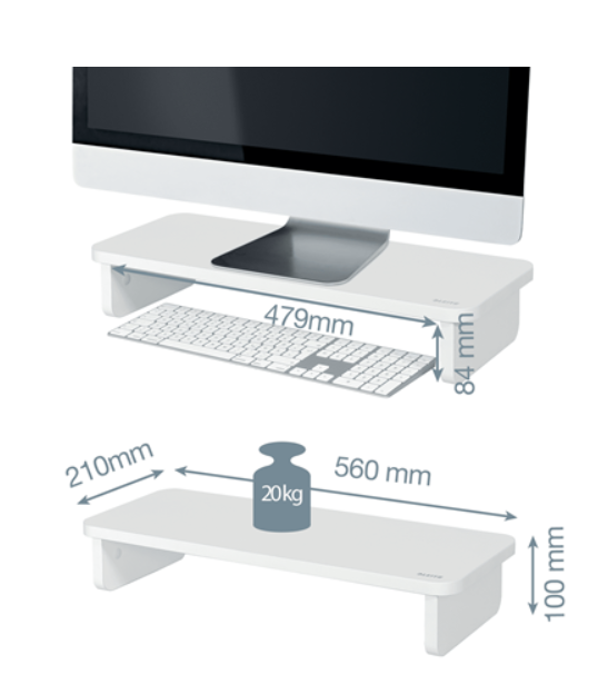 Leitz 64340001 monitor mount / stand 61 cm (24") White Desk