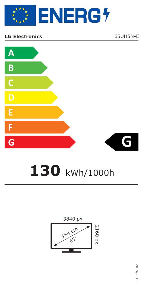 LG 65UH5N-E Digital signage lameekraan 165,1 cm (65") LCD WiFi 500 cd/m² 4K Ultra HD Must Web OS 24/7