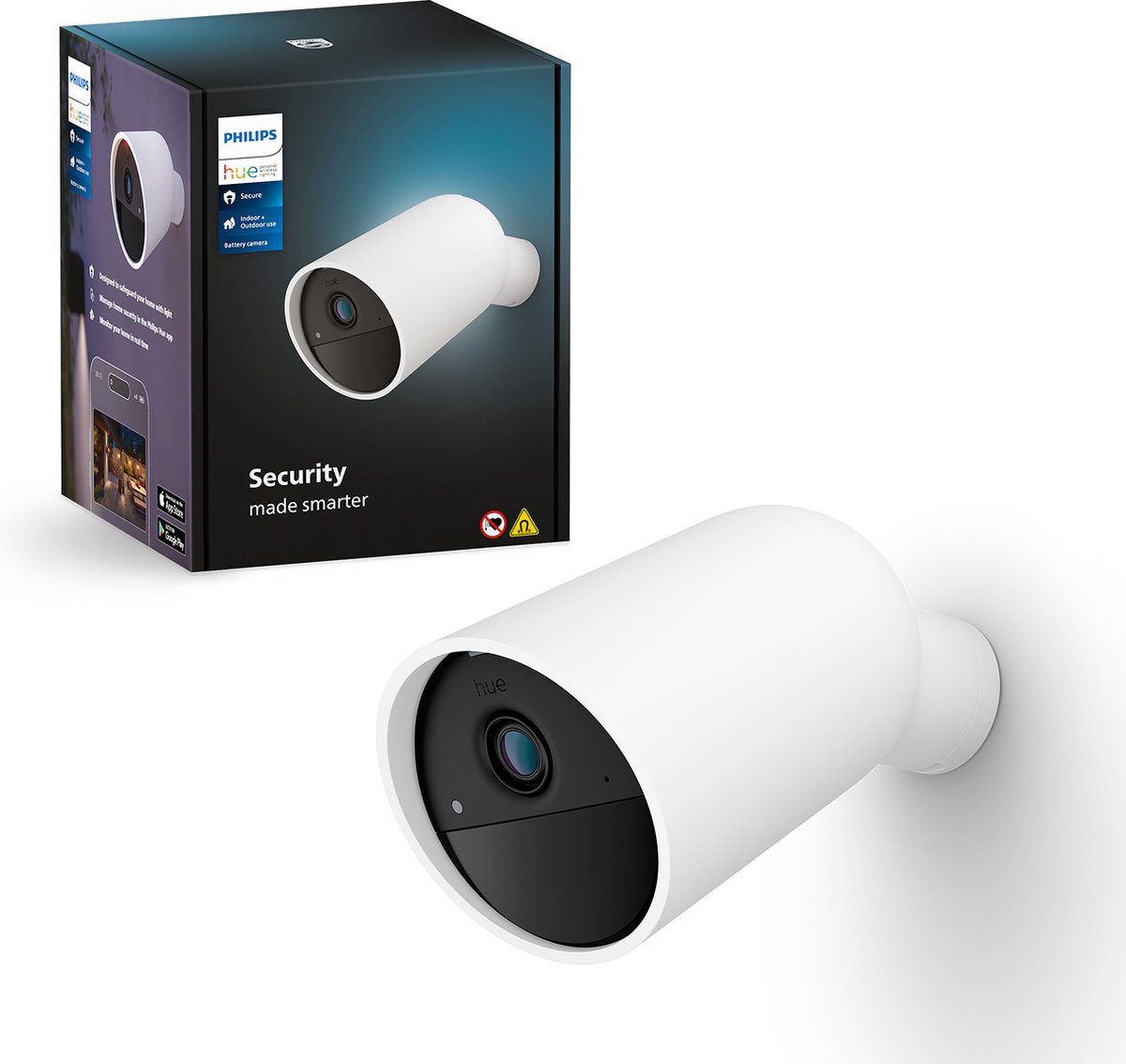 Philips Hue, Secure Battery Camera, Bullet, IP65, White