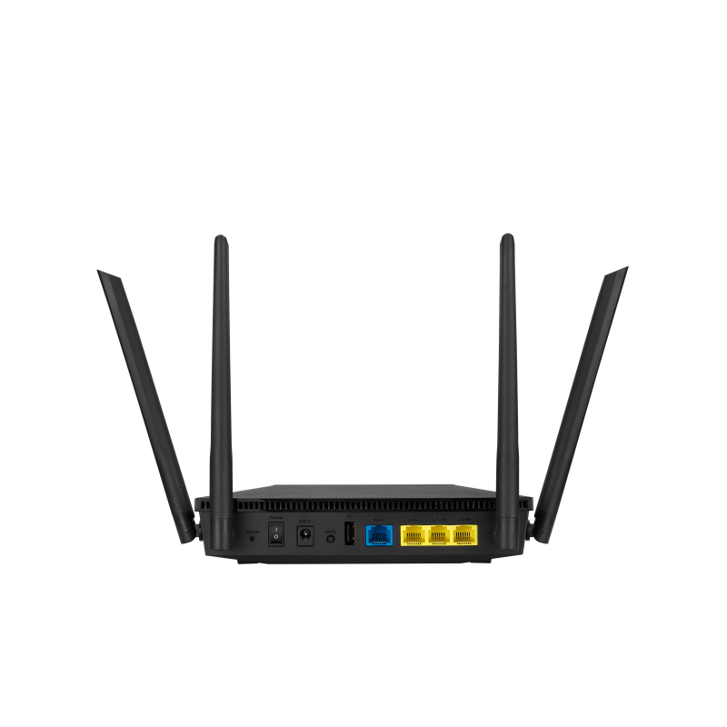 Wireless AX1800 Dual Band Gigabit Router, RT-AX53U, 1201+600 Mbit/s, Ethernet LAN (RJ-45) ports 4, Mesh Support No, MU-MiMO Yes, No mobile broadband, Antenna type  External antenna x 4, 36 month(s)