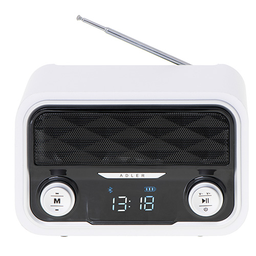 Adler, AD 1185, Bluetooth Radio, AUX in, White