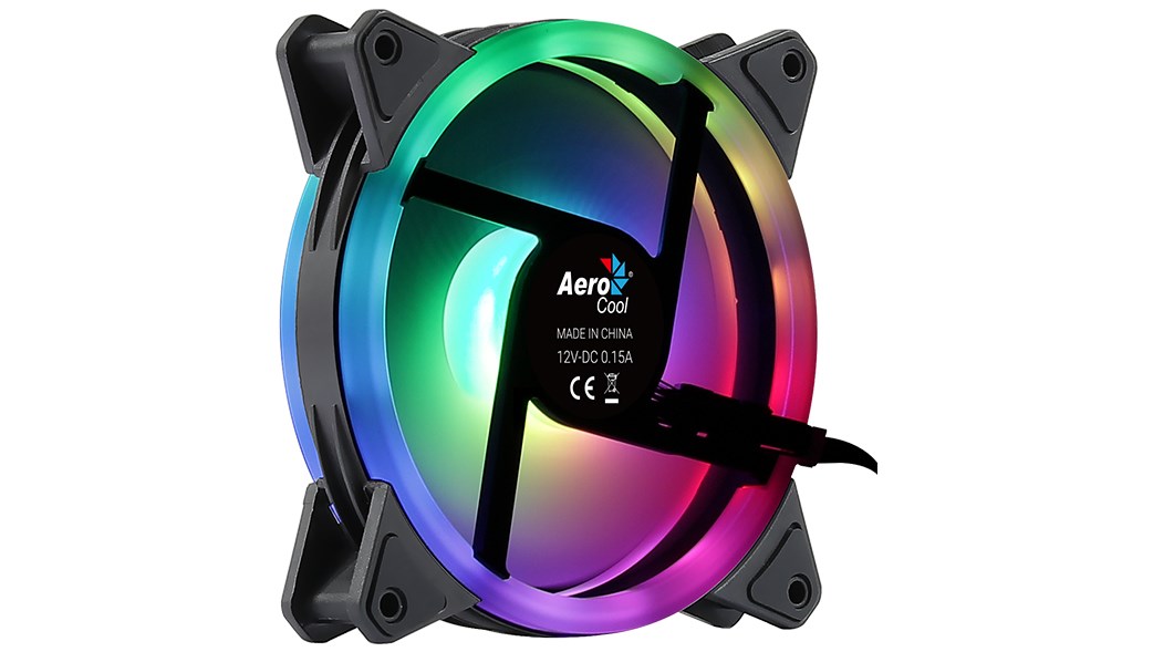 Aerocool Duo 12 ARGB 6-pin Computer case Fan 12 cm Black