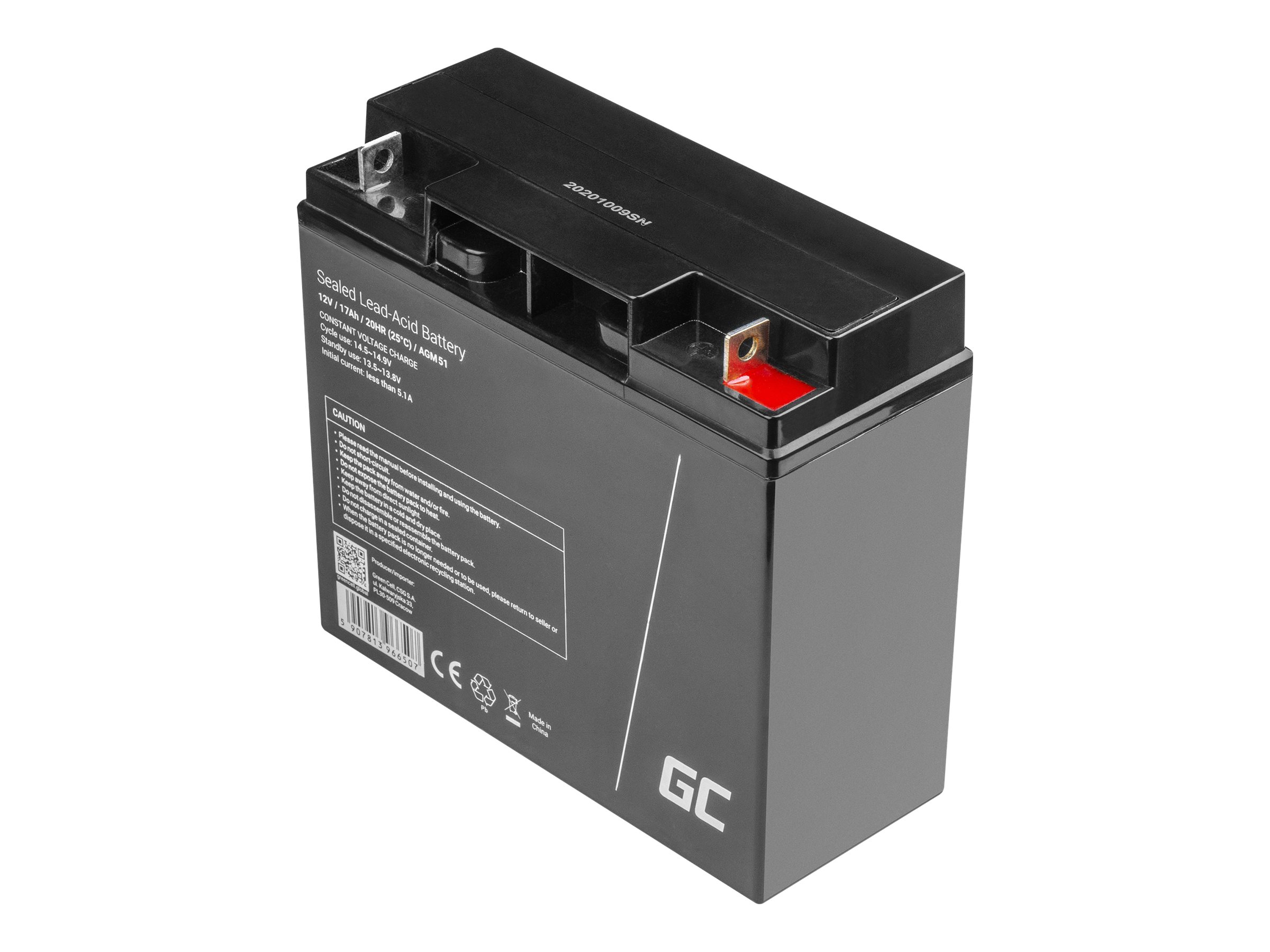 GREEN CELL Battery AGM 12V 17Ah