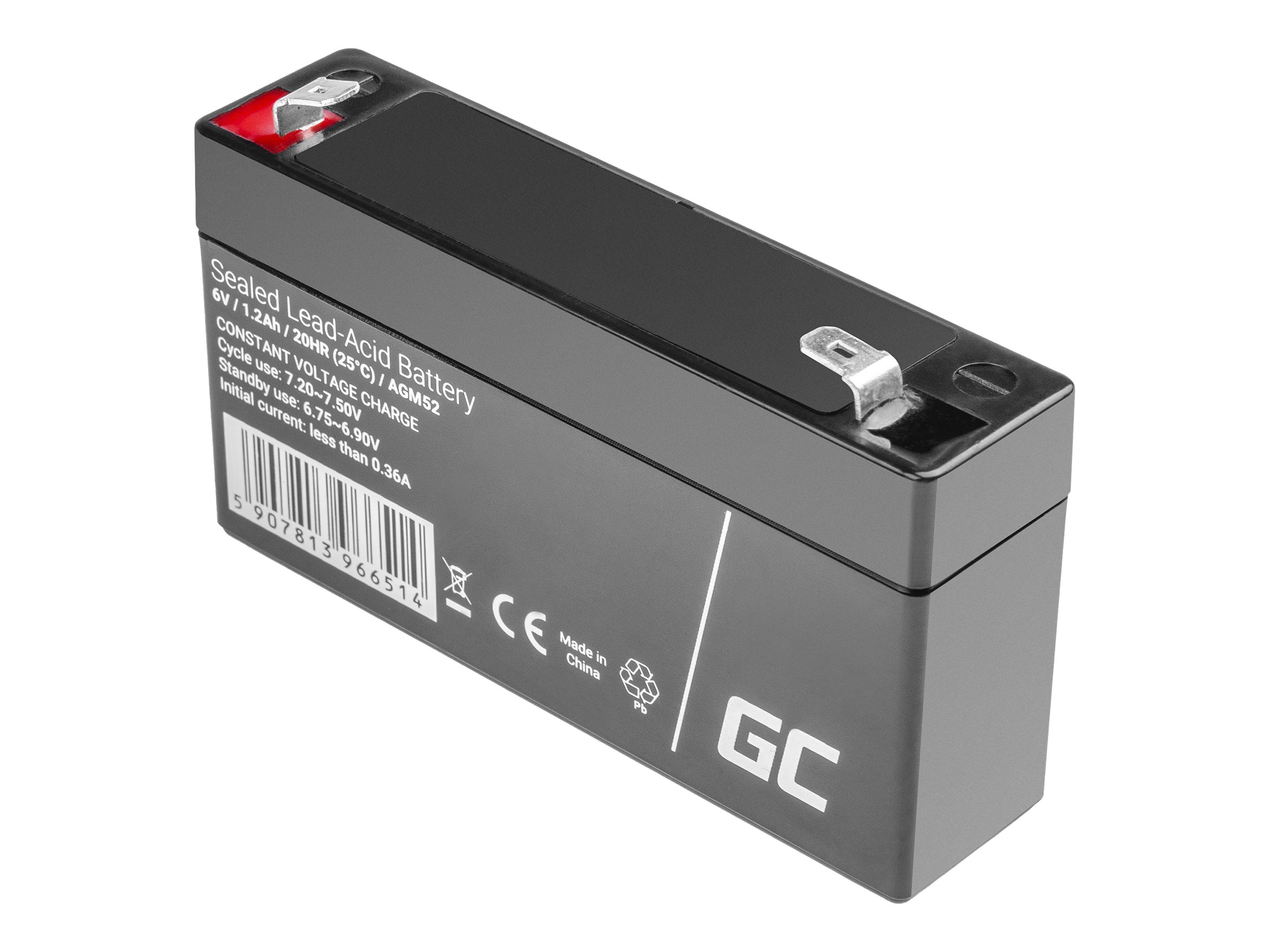 GREEN CELL Battery AGM 6V 1.2Ah