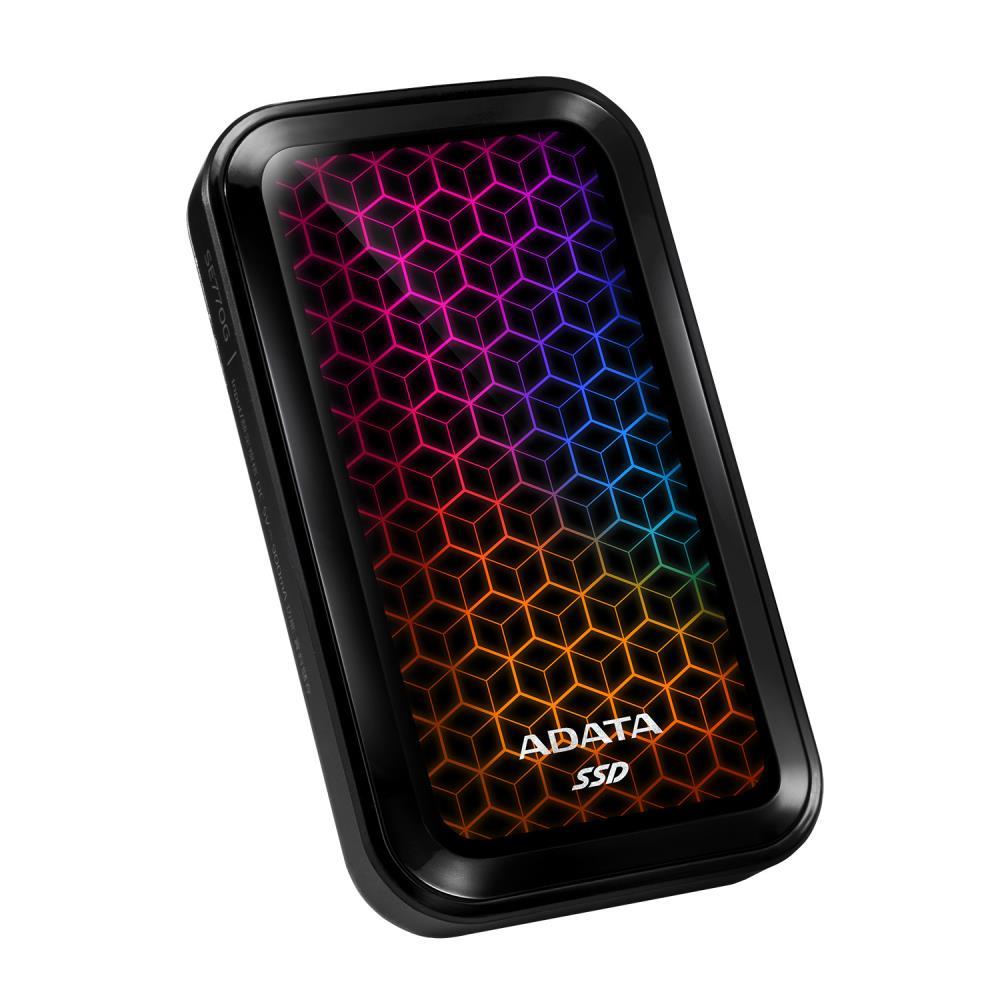 ADATA External SSD, SE770G, 1TB, USB 3.2, Write speed 800 MBytes/sec, Read speed 1000 MBytes/sec, ASE770G-1TU32G2-CBK