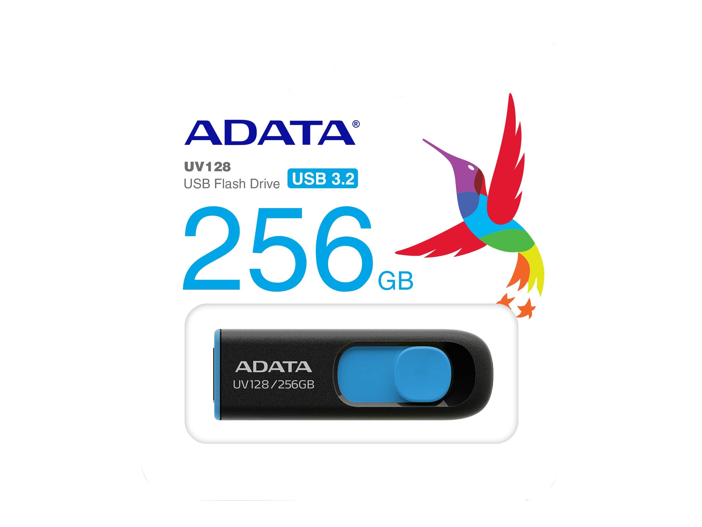 ADATA MÄLUPULK USB3 256GB/BLK/BLUE AUV128-256G-RBE