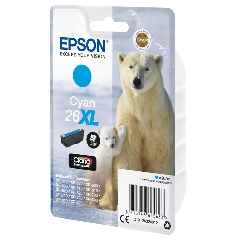 Epson Polar bear C13T26324012 tindikassett 1 tk Originaal High (XL) Yield Tsüaan