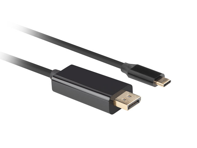 Lanberg USB-C to DisplayPort Cable, 1.8 m 4K/60Hz, Black, USB-C to DisplayPort Cable, CA-CMDP-10CU-0018-BK, 1.8 m