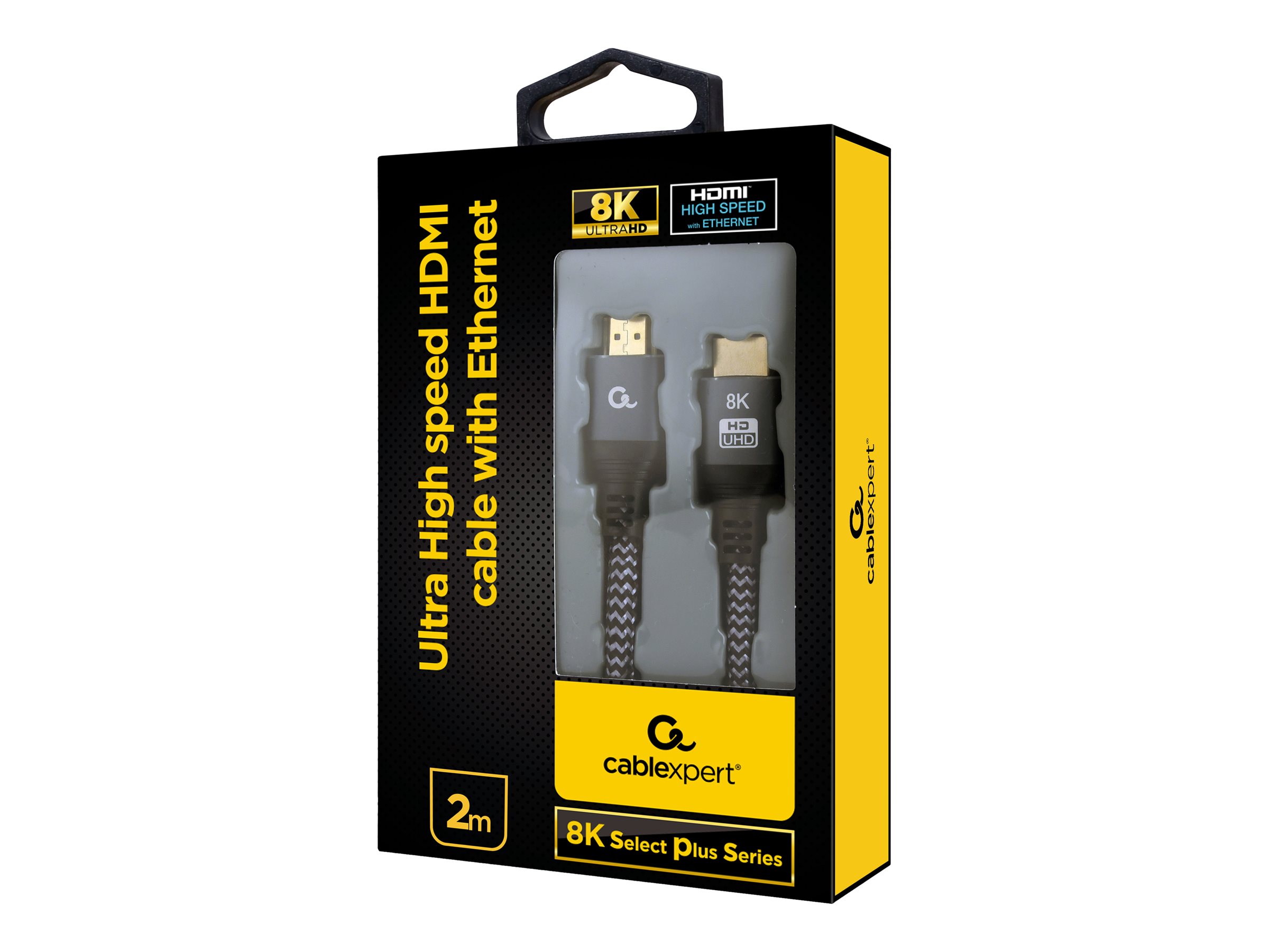 Gembird, Ultra High speed HDMI cable with Ethernet, 8K select plus series, 2 x Type-A, HDMI 2.1 downwards, 2 m