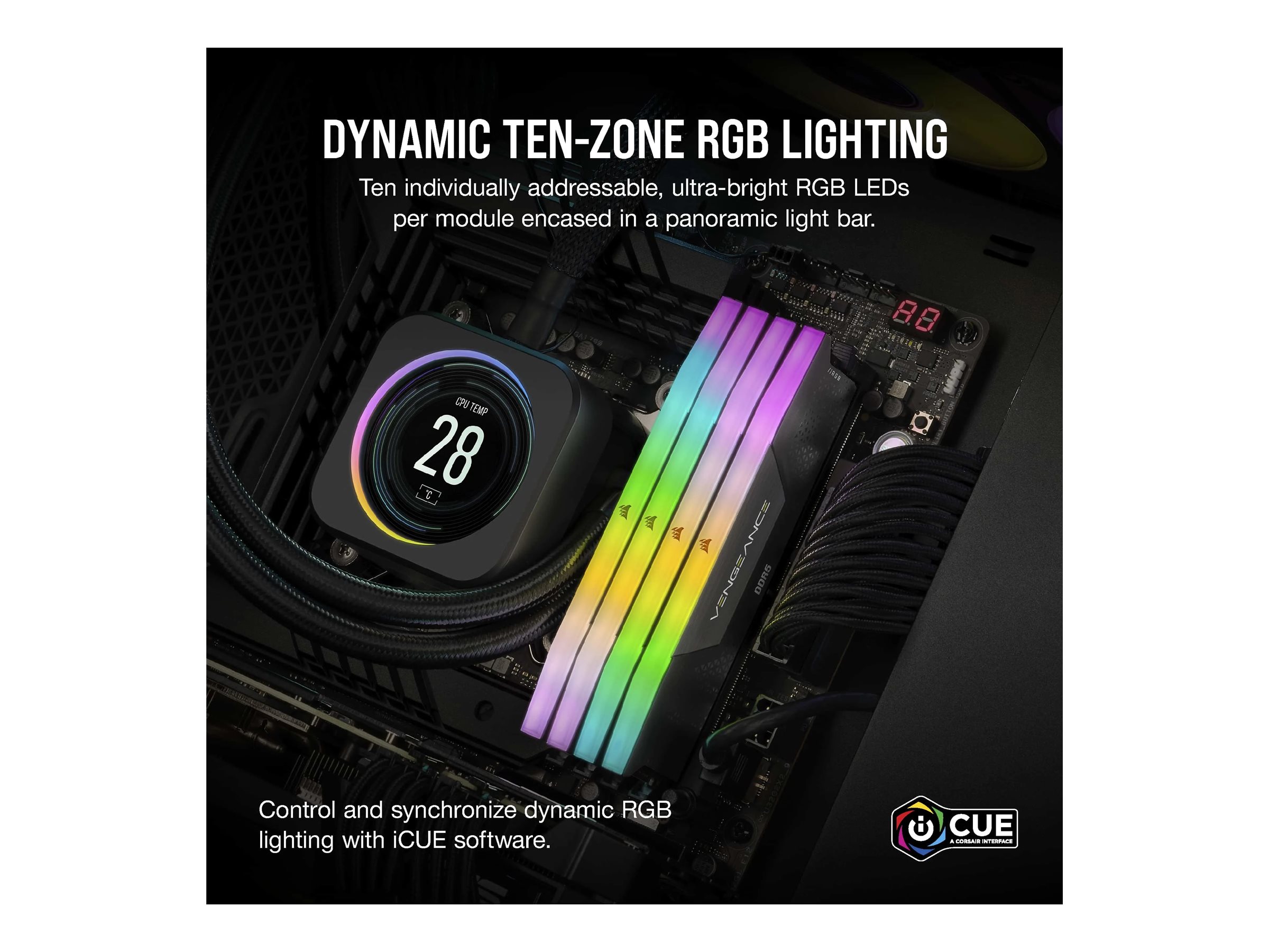 CORSAIR VENGEANCE RGB 32GB 2x16GB DDR5