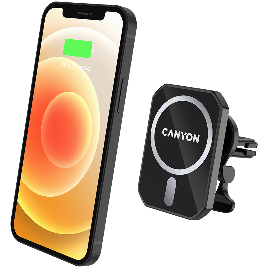 CANYON  car charger CM-15 15W Wireless Magnetic for iPhone 12/13 Black