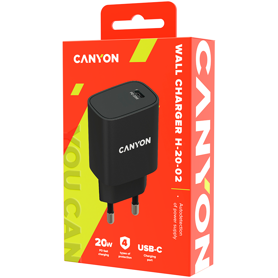 CANYON  charger H-20-02 PD 20W USB-C Black