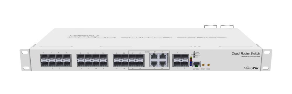 Switch, MIKROTIK, CRS328-4C-20S-4S+RM, Type L2, Rack 1U, 4x10/100/1000BASE-T/SFP combo, 20xSFP, 4xSFP+, 1xRJ45, CRS328-4C-20S-4S+RM