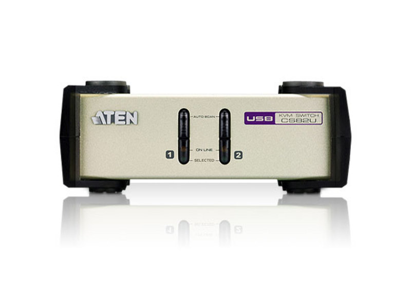 Aten, 2-Port PS/2-USB VGA KVM Switch, CS82U-AT