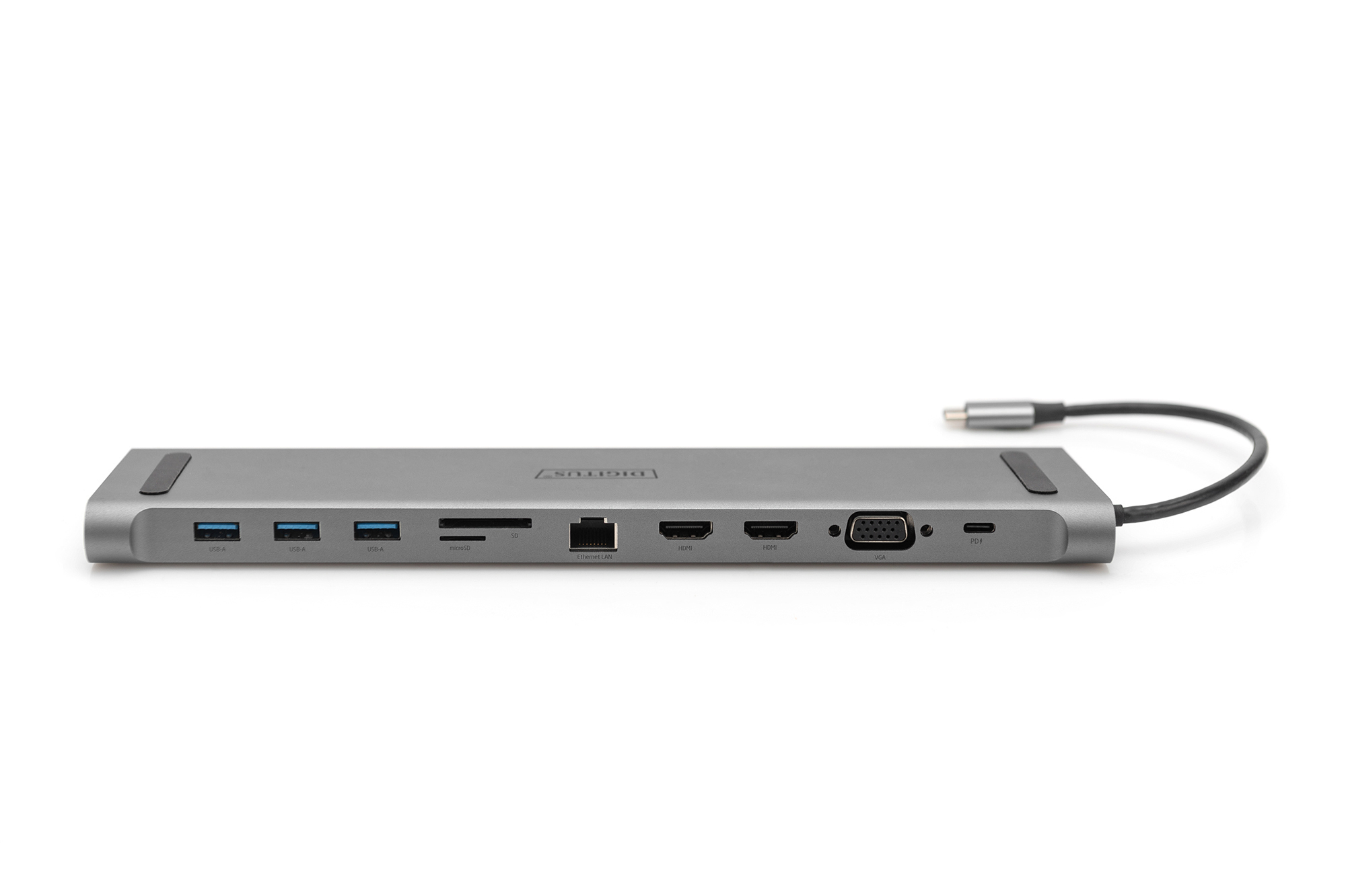 Digitus, 11-Port USB-C Dock, Grey, DA-70898, VGA (D-Sub) ports quantity 1, HDMI ports quantity 2