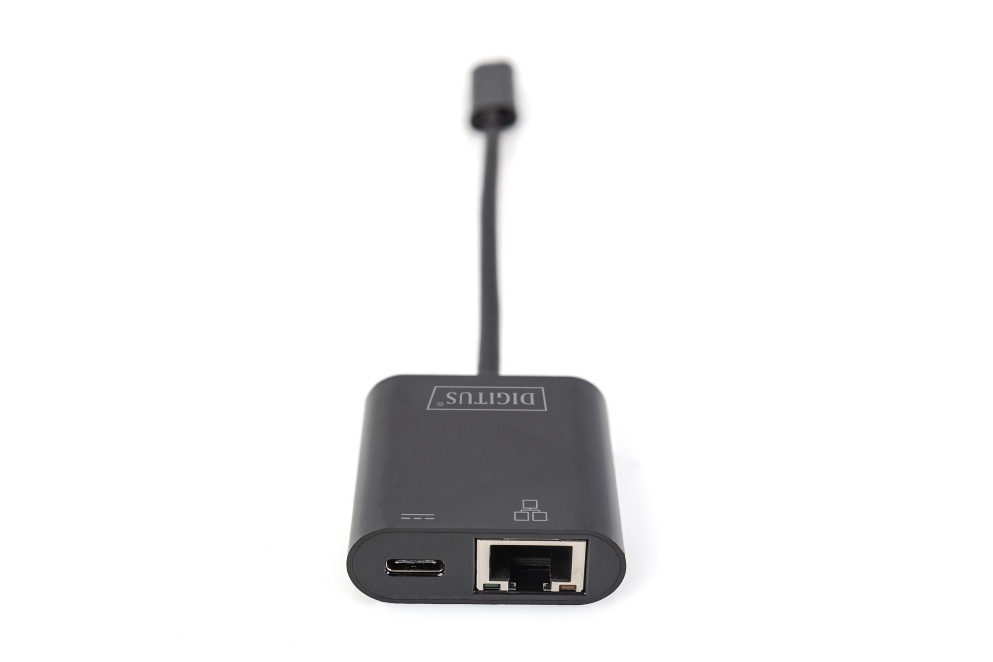 Digitus, USB-Type-C Gigabit Ethernet Adapter + PD with power delivery function, DN-3027, Black, USB-C port to a Gigabit network connection