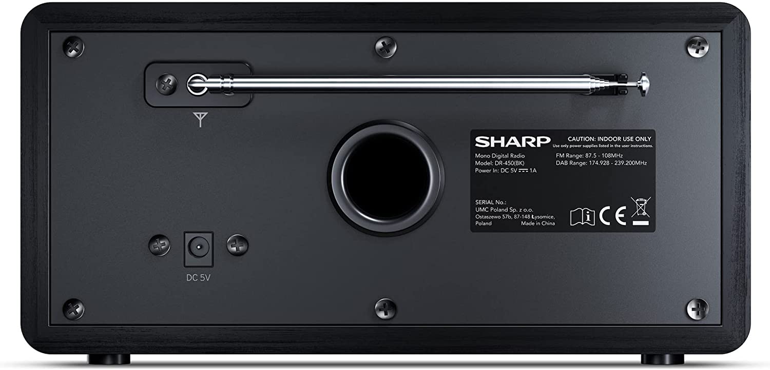 Sharp DR-450(BK) Digital Radio, FM/DAB/DAB+, Bluetooth 4.2, Alarm function, Midnight Black, Digital Radio, DR-450(BK), Bluetooth, FM radio