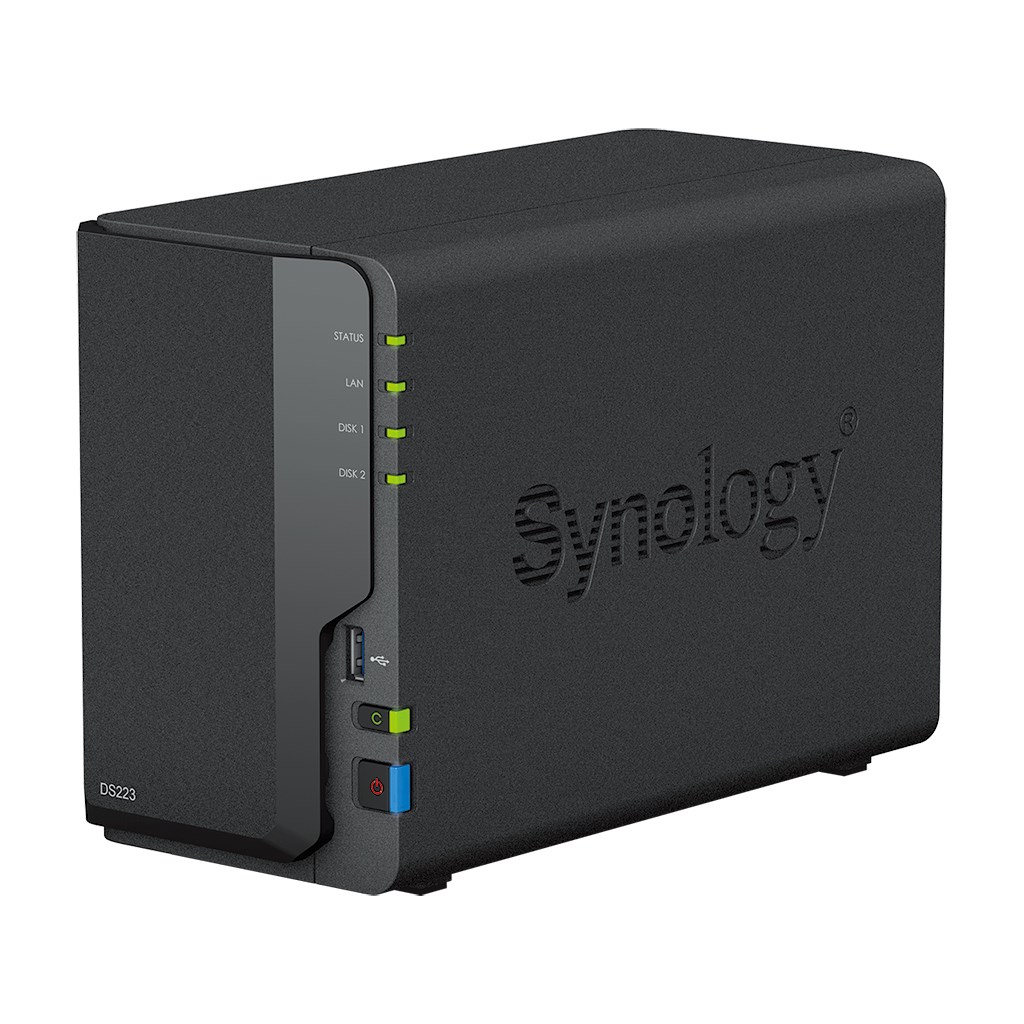 Synology, DS223, Up to 2 HDD/SSD Hot-Swap, Realtek, RTD1619B, Processor frequency 1.7 GHz, 2 GB, DDR4