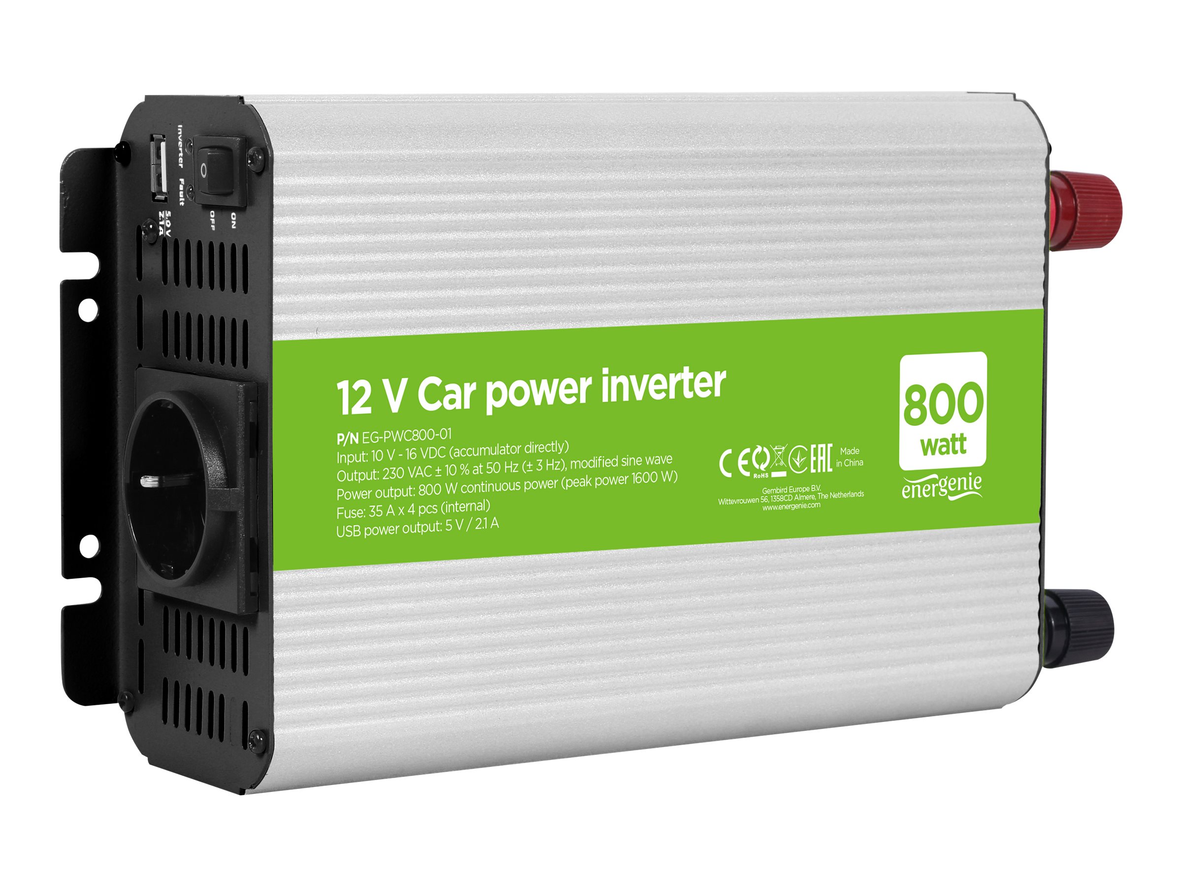 GEMBIRD POWER INVERTER CAR 12V 800W/EG-PWC800-01