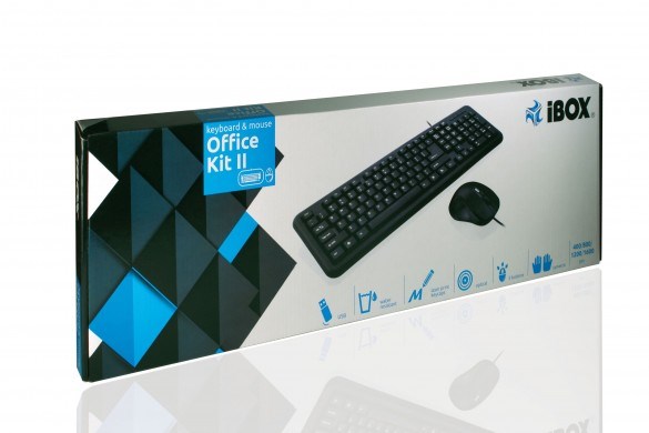 iBox OFFICE KIT II keyboard Mouse included USB QWERTY English Black