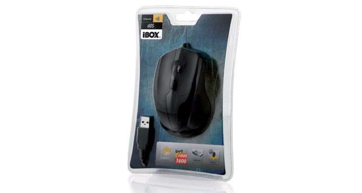 iBox i005 mouse Ambidextrous USB Type-A Laser 1600 DPI