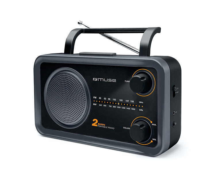 Muse, 2-bands portable radio, M-06DS, AUX in, Grey