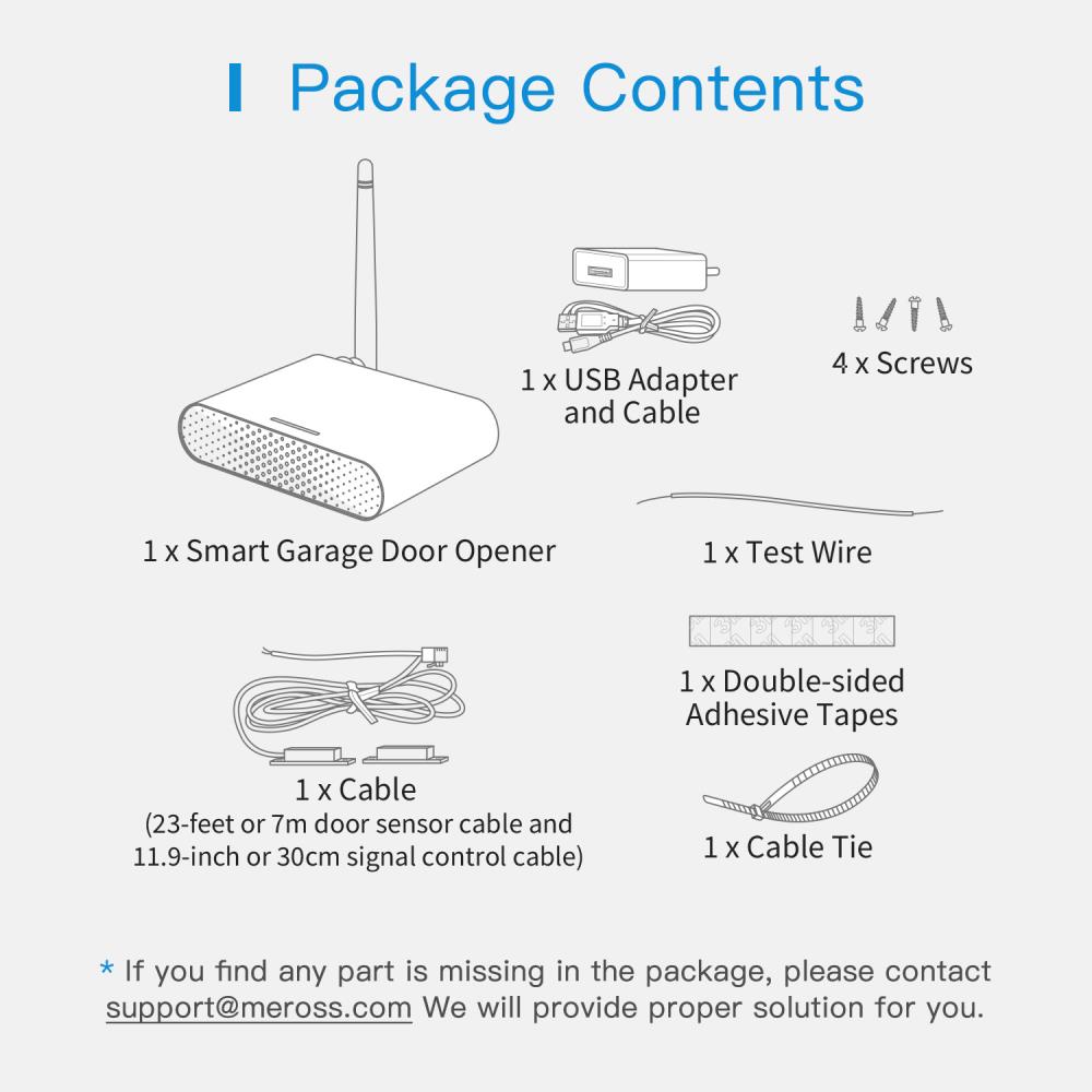 MEROSS SMART HOME GARAGE DOOR OPENER/3 DOORS MSG200HK