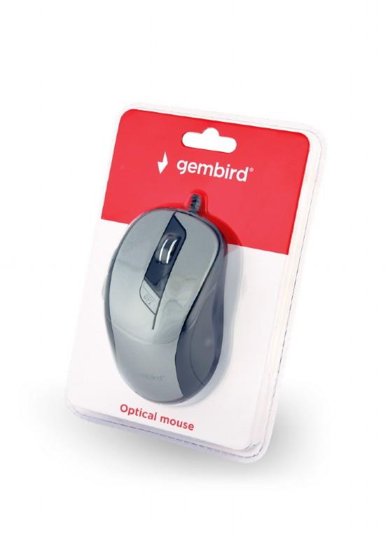 GEMBIRD MOUSE USB OPTICAL BLACK/GREY/MUS-6B-01-BG