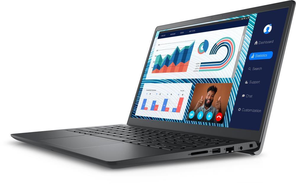 DELL Notebook, Vostro, 3420, CPU  Core i3, i3-1215U, 1200 MHz, 14", 1920x1080, RAM 8GB, DDR4, 2666 MHz, SSD 256GB, Intel UHD Graphics, Integrated, ENG, Card Reader SD, Windows 11 Pro, Carbon Black, 1.48 kg, N2705PVSÜLEARVUTI3420EMEA01_NFP