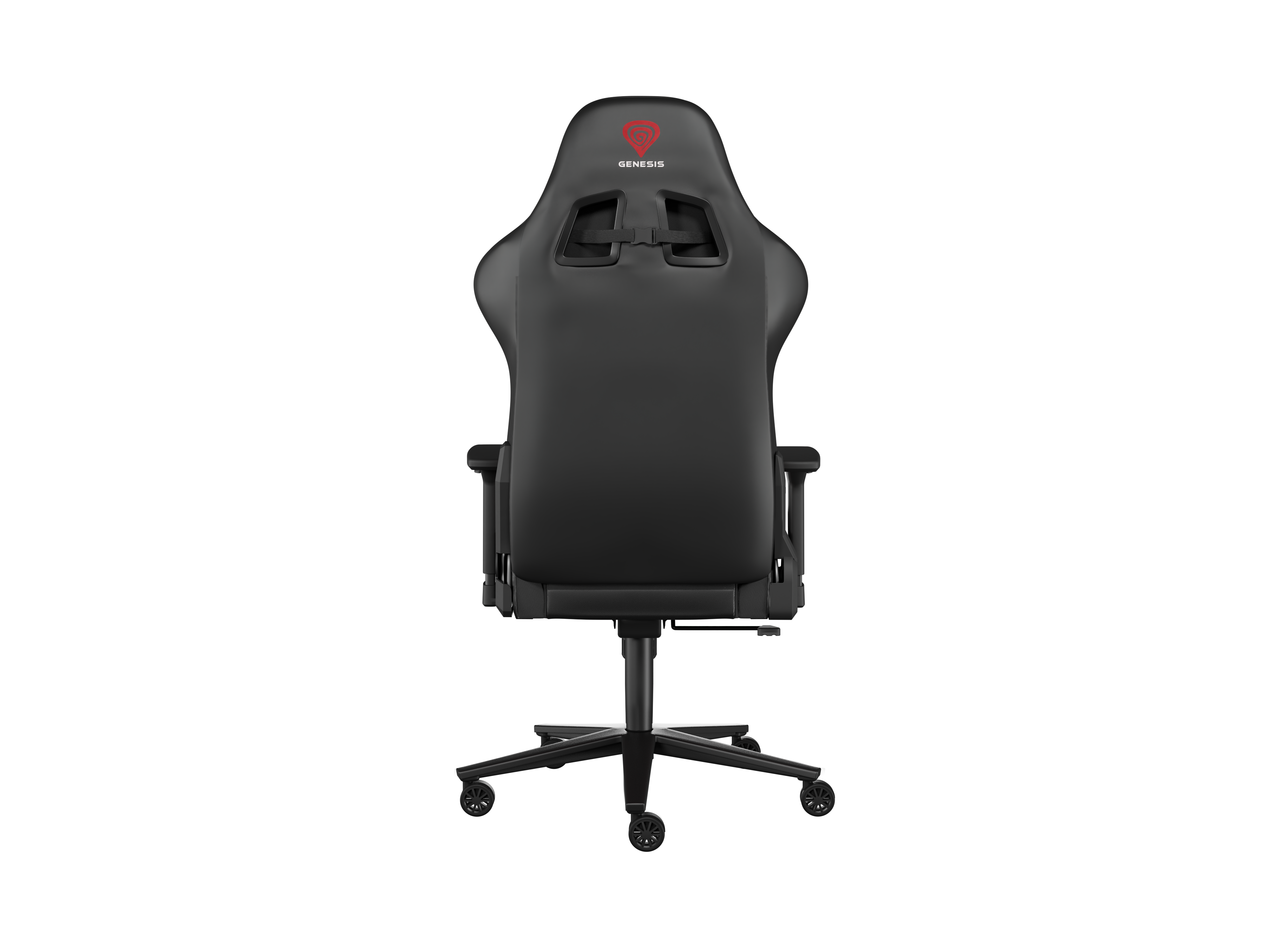 Genesis mm, Backrest upholstery material: Fabric, Eco leather, Seat upholstery material: Fabric, Base material: Metal, Castors material: Nylon with CareGlide coating, Black/Red